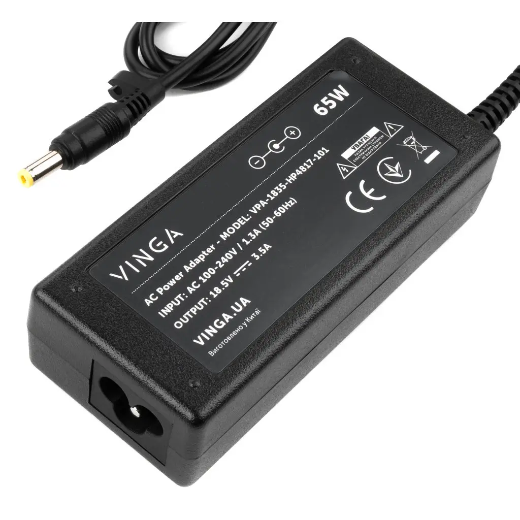 Блок живлення до ноутбуку Vinga HP 65W 18.5V 3.5А 4.8x1.7 (VPA-1835-HP4817-101) - фото 3