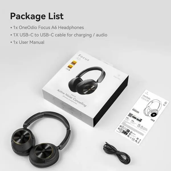 Навушники OneOdio A6 Hybrid ANC Black (A6 Black) - фото 3