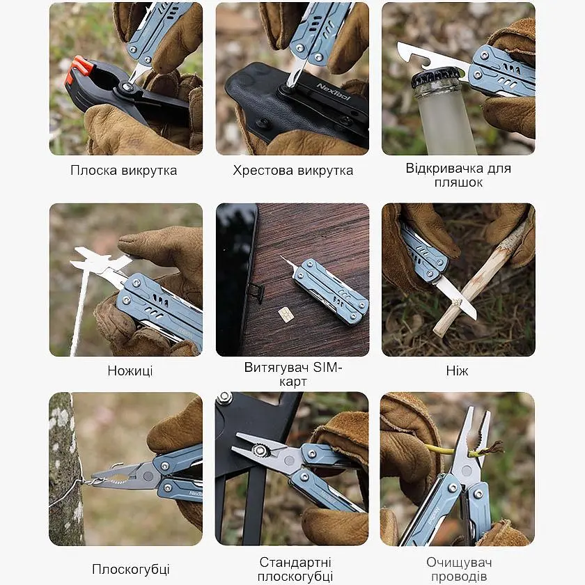 Мультитул NexTool Mini Sailor Pliers S11 Blue NE20156B [162489] - фото 9