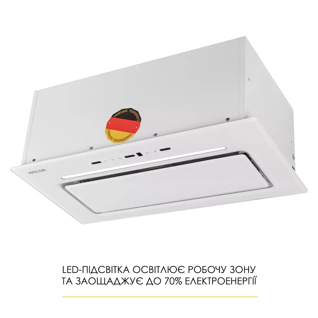 Витяжка повновбудована WEILOR LUMINA WBG 66 WHITE - фото 7