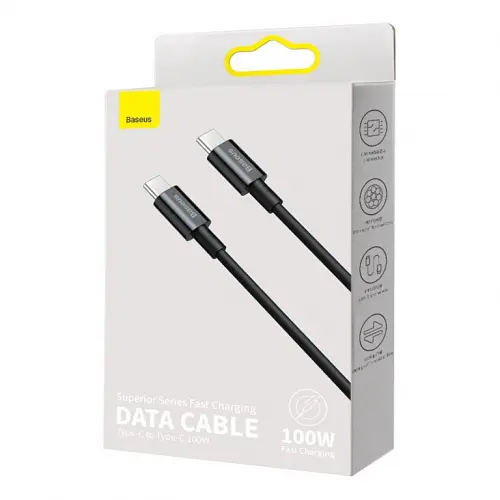 Кабель Baseus Superior Series Fast Charging Data Cable Type-C to Type-C 100W 1m Black - фото 3