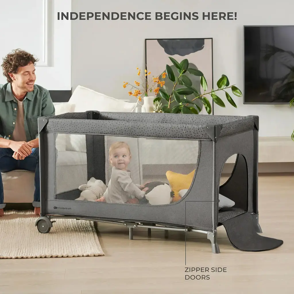 Кровать-манеж Kinderkraft Joy 2 Dark Grey (KLJOY02DGR00000) - фото 6