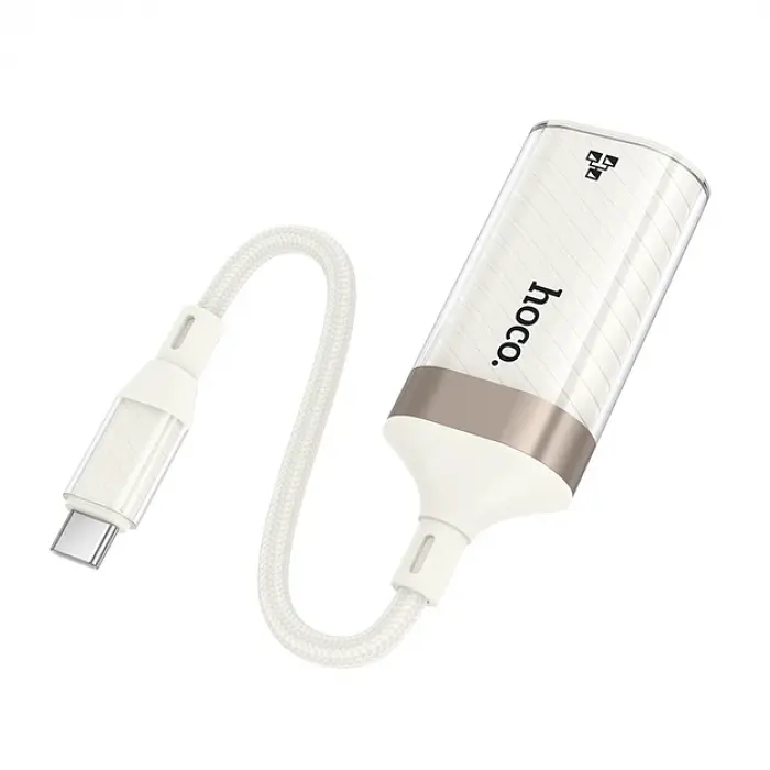 Мережевий адаптер HOCO UA41B Crystal, перехідник Type C на Ethernet RJ45, кабельний інтернет для ноутбука та смартфона - фото 5