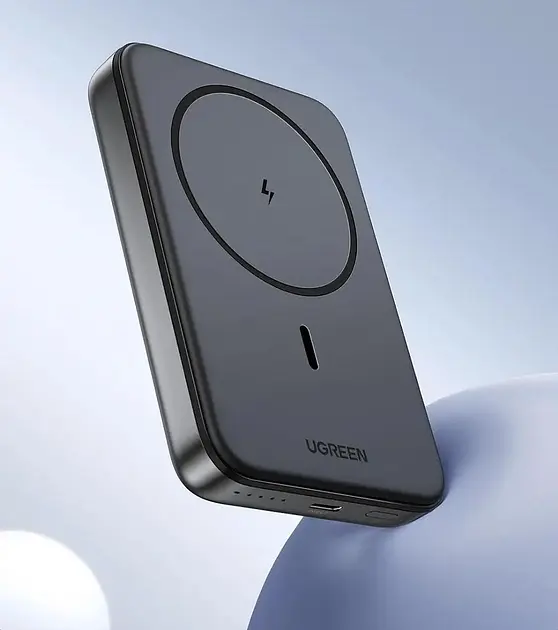 Зовнішній акумулятор Ugreen PB561 Foldable Kickstand Magnetic Battery 10000mAh для iPhone 15 Pro 14 сірий - фото 4