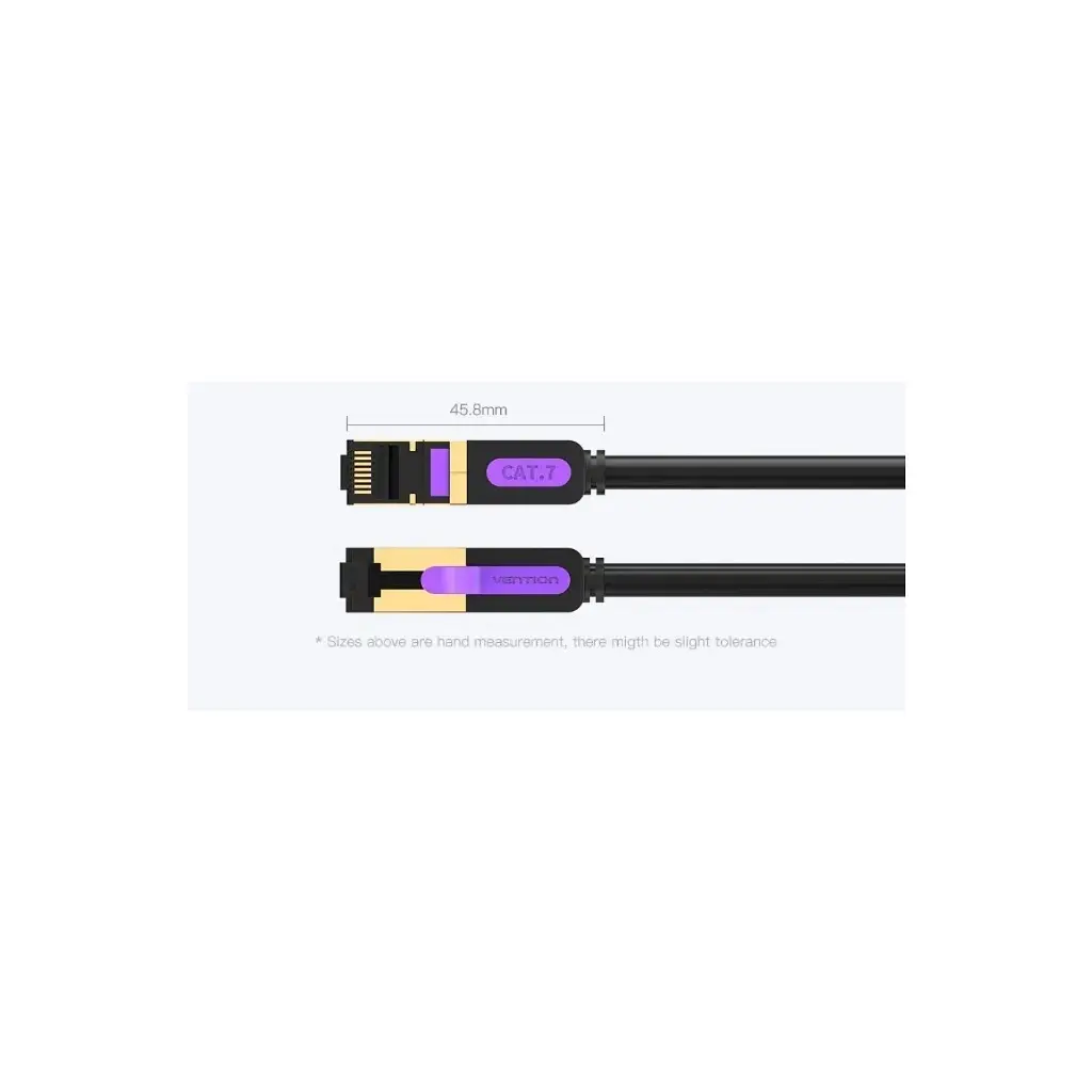 Патч-корд 1м, S/FTP cat 7 RJ-45 black Vention (ICDBF) - фото 9