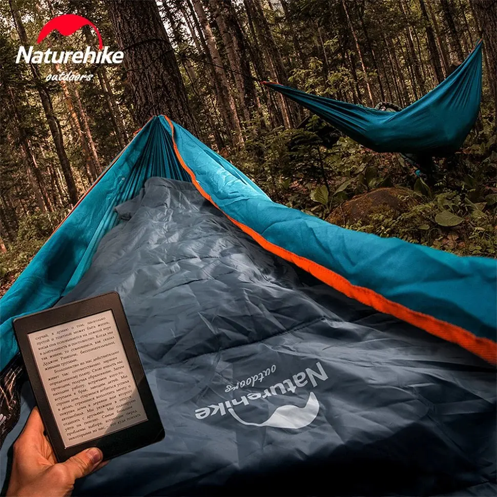 Спальник Naturehike Y150 (NH21MSD08) +11°C - с капюшоном - левый - темно-голубой - фото 6