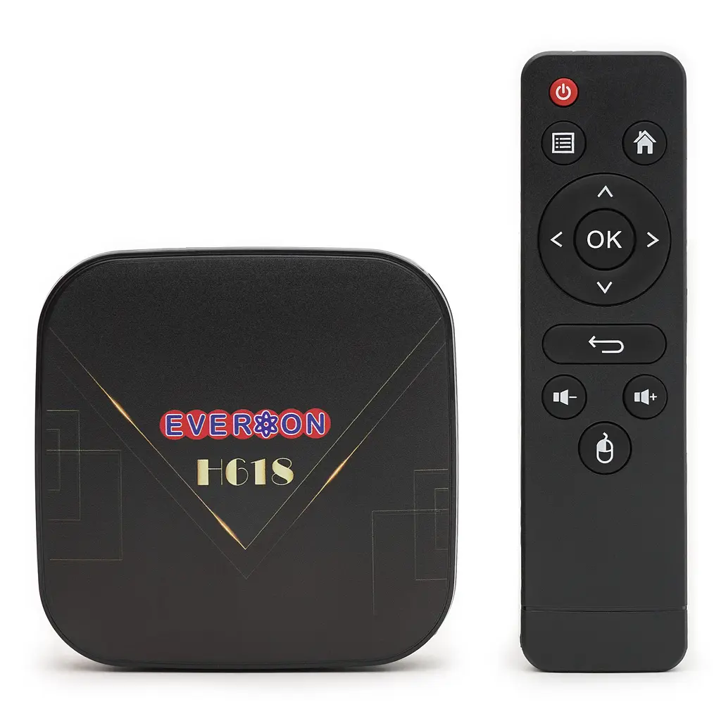 Смарт ТВ приставка Everon H618 2/16Gb Android TV 12, медіаплеєр 8K HDR, налаштування у подарунок, YouTube та фільми без реклами