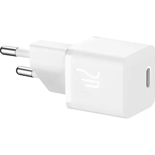 Мережевий зарядний пристрій Baseus GaN5 Fast Charger Mini 1C 20W White (CCGN050102) [105945] - фото 3