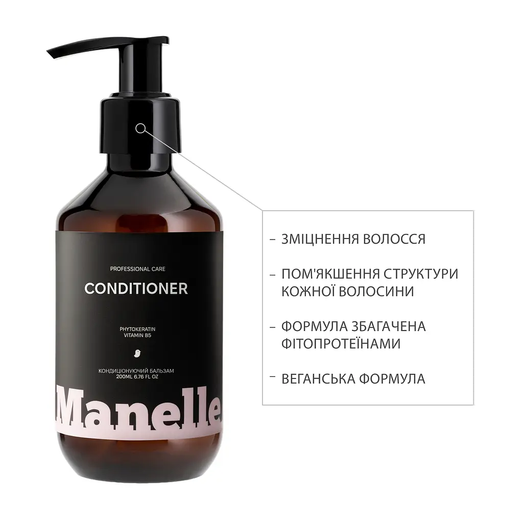 Кондиционер для волос Manelle Рrofessional Care Phytokeratin Vitamin B5 500 мл - фото 2