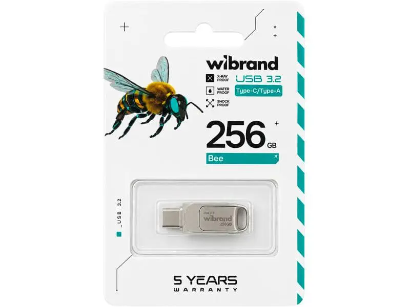 Флешка Wibrand 256 GB Bee Silver (WI3.2TC/BE256TC039S) - фото 4