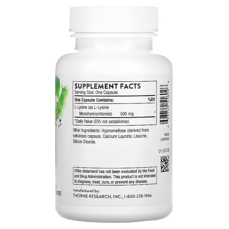 Лізин L-Lysine 500 mg 60 Capsules Thorne vit0005536 - фото 2