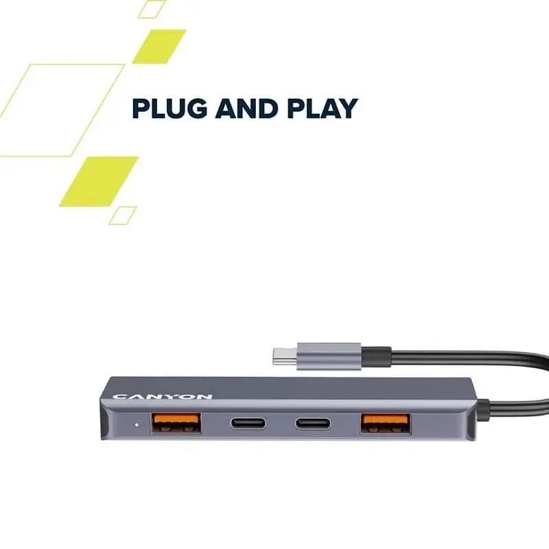USB-хаб Canyon USB-хаб DS-18 5in1 USB-C Grey (CNS-TDS18) - фото 5