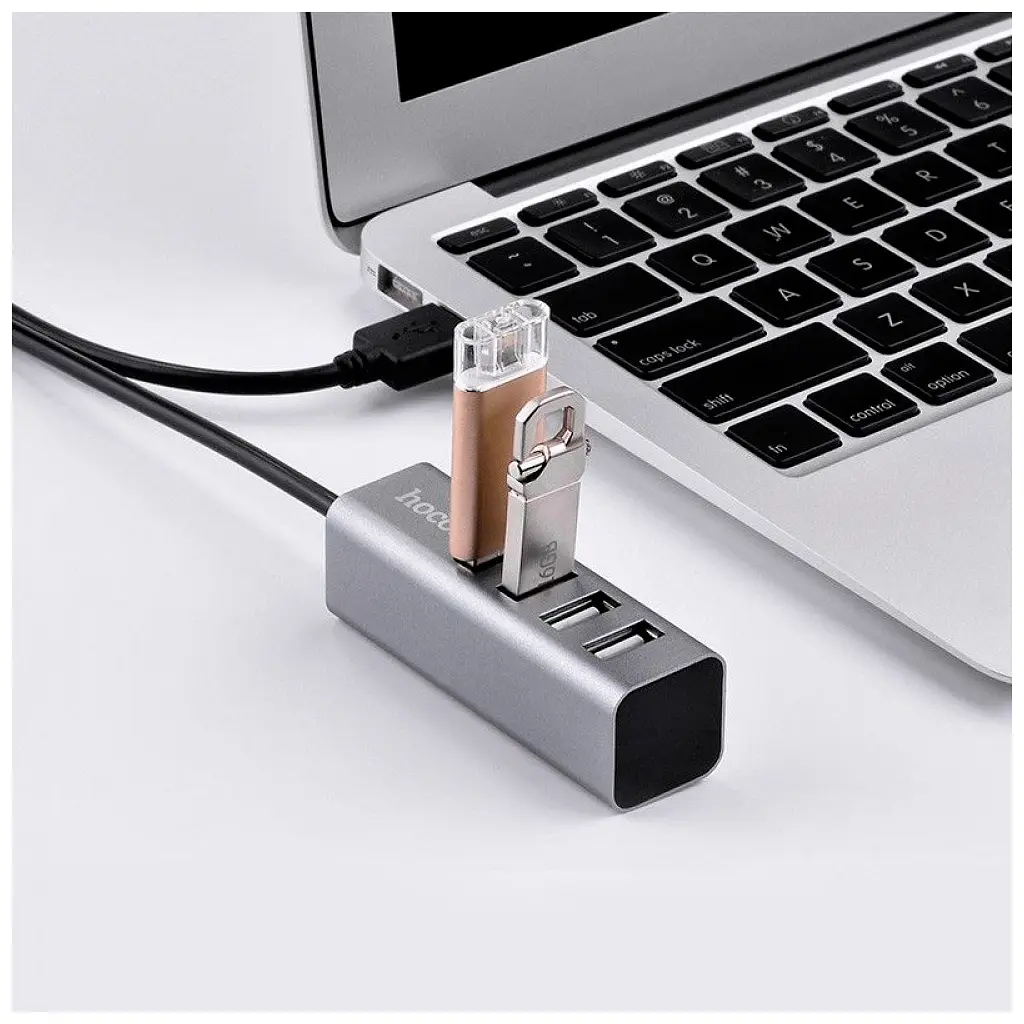 Концентратор HOCO USB 2.0 to 4xUSB Line machine HB1 Tarnish (6957531038139) - фото 5