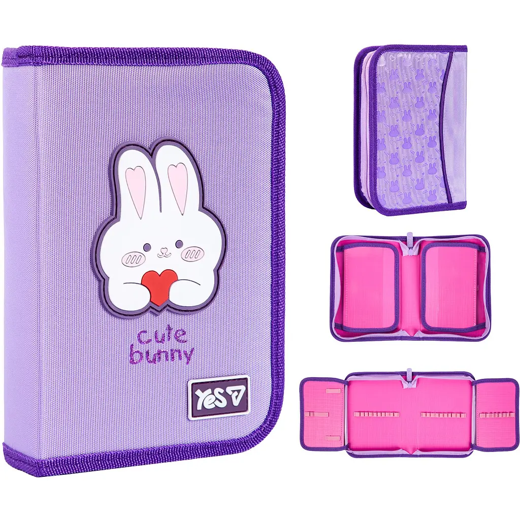 Пенал твердий Yes одинарний з двома клапанами HP-04 Cute Bunny (533740) - фото 2