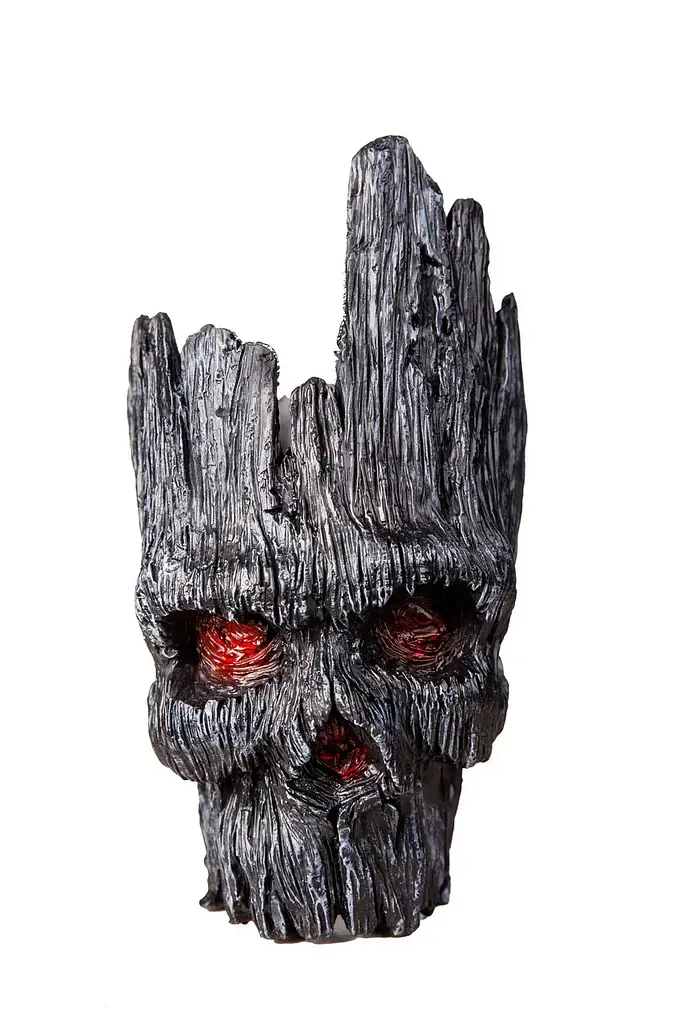 Горщик для квітів та канцелярії Грут Groot G10 Чорний череп + підставка пень - фото 5