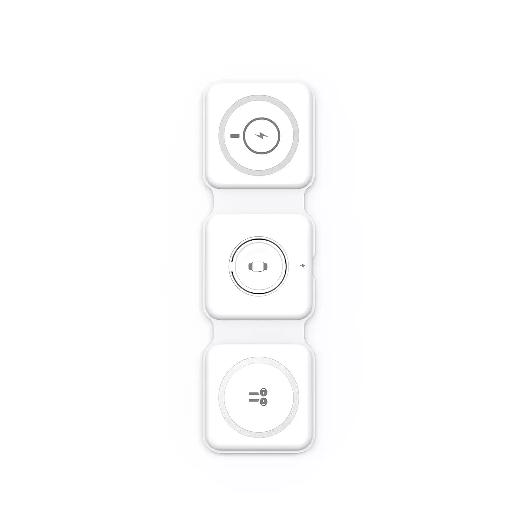 Бездротовий зарядний пристрій Wiwu M6 Wireless 3-in-1 Fast Charger Foldable White [73466] - фото 2
