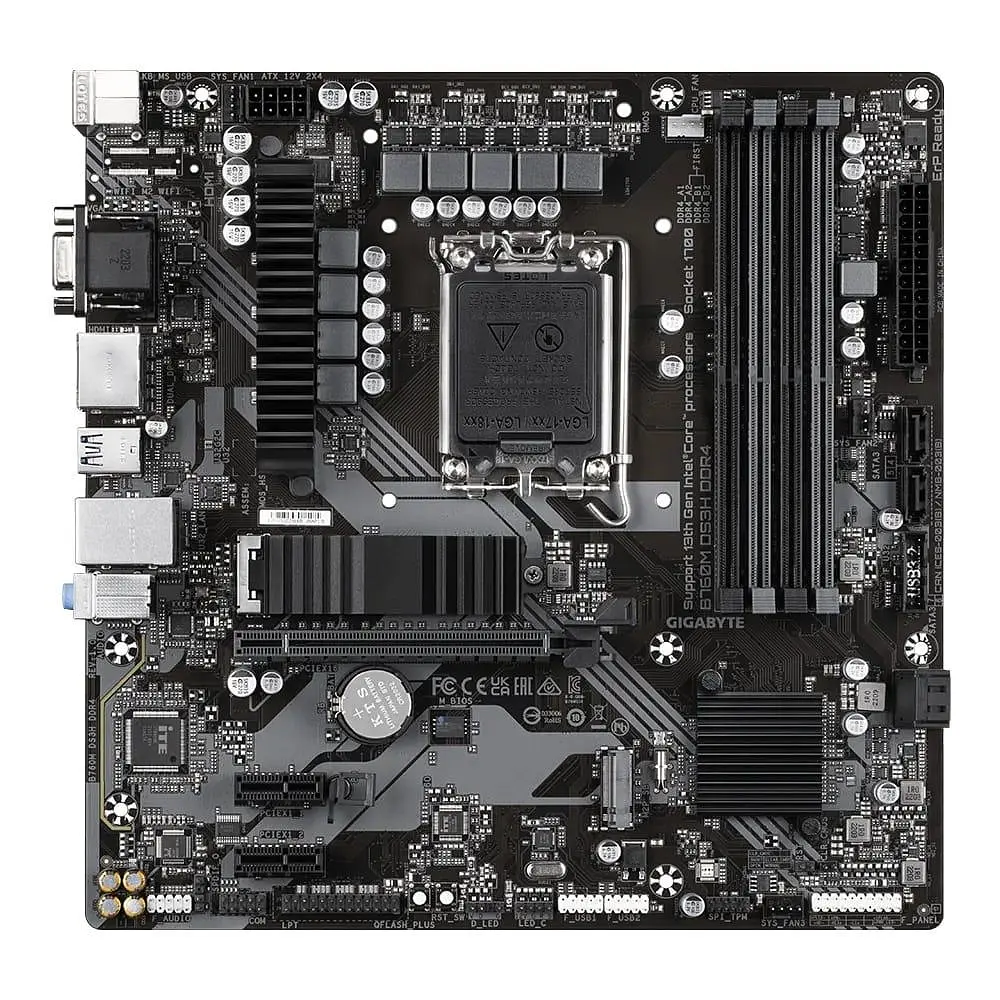 Материнська плата Gigabyte B760M DS3H DDR4 (B760M DS3H DDR4) (Socket 1700, Intel B760, Micro-ATX) - фото 5