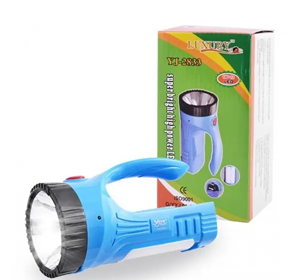 Светодиодный аккумуляторный фонарь Yajia YJ-2833 1+12 LED 3 режима прожектор переносной Голубой - фото 3