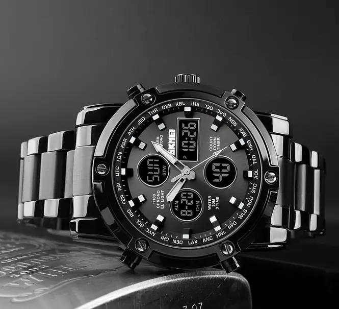 Наручний годинник чоловічий Skmei Molot Limited AllBlack Чорний (2191) - фото 5
