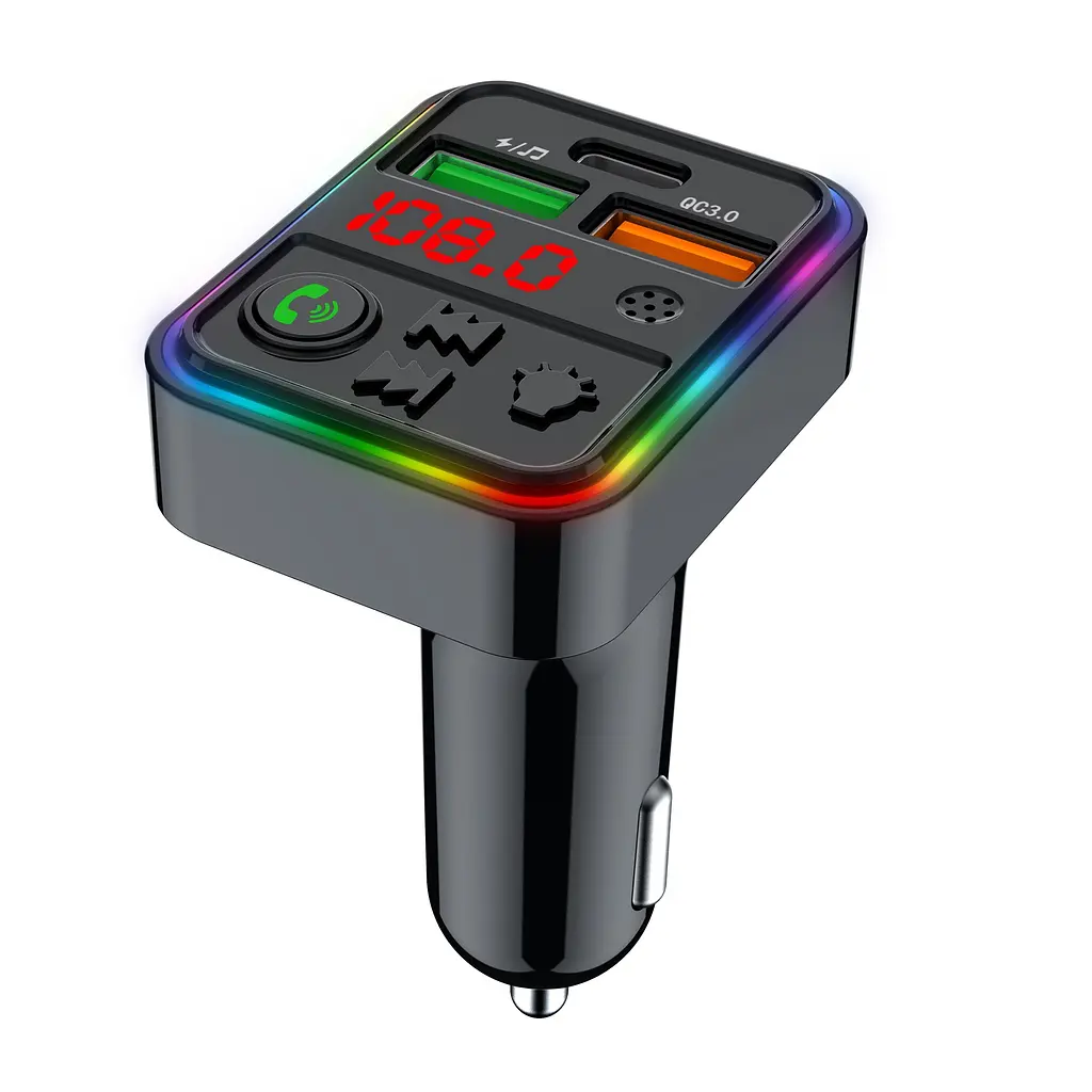 FM модулятор HAVIT FM821BT USB-A+USB-C PD25W RGB Black HAVIT (29210-000) - фото 3
