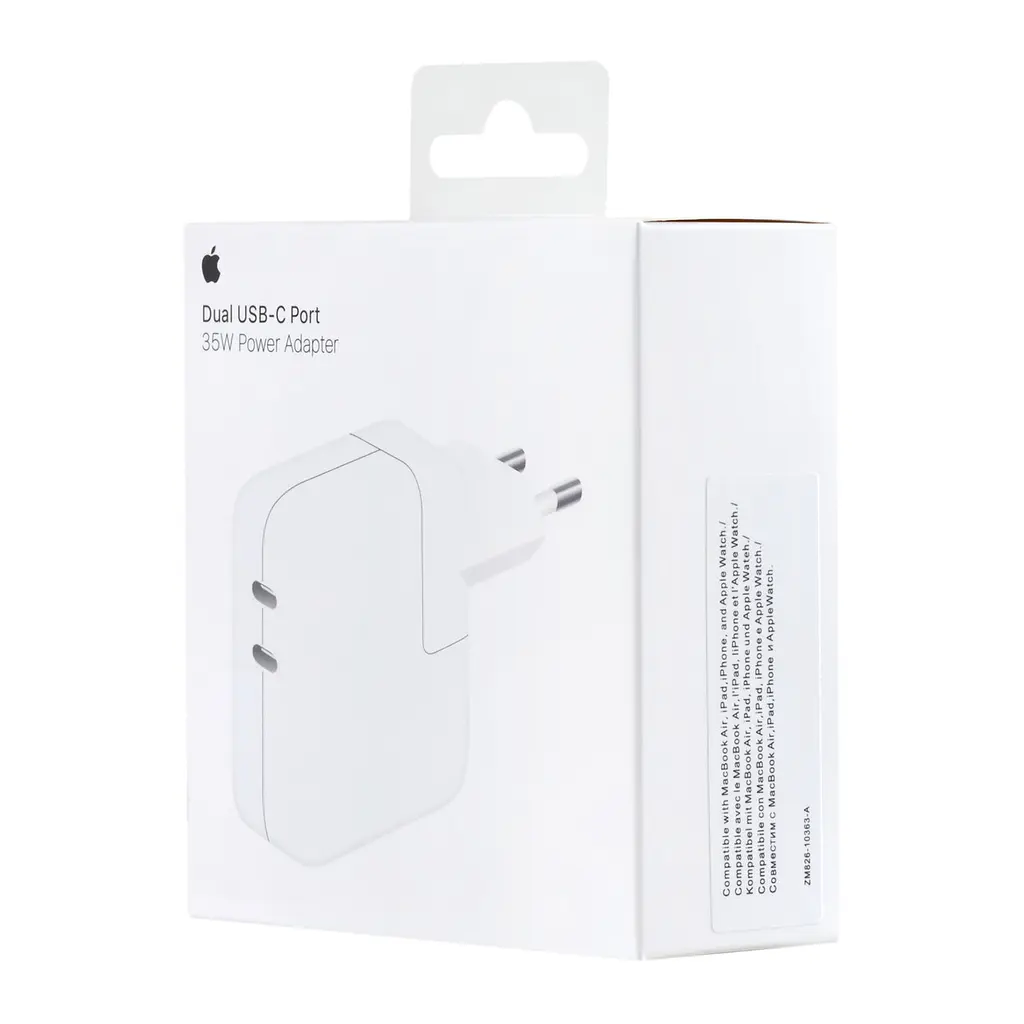 Мережевий зарядний пристрій Apple 35W Dual Front USB-C Power Adapter High c0py Білий - фото 2