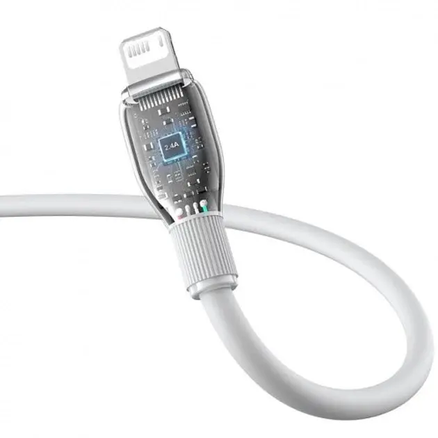 Кабель Baseus Pudding Series Fast Charging Cable USB to Lightning 2.4A 1.2m P10355700221-00 White - фото 4