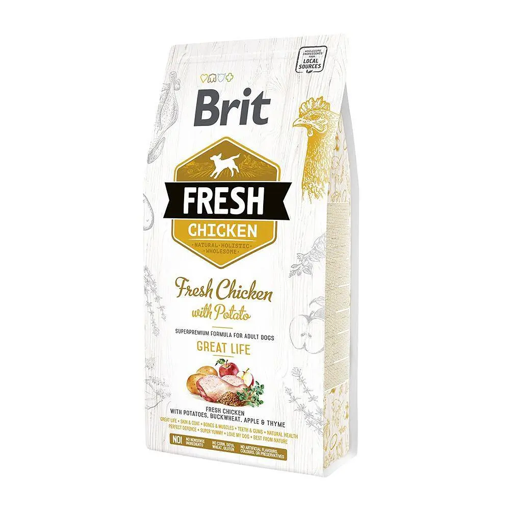 Сухий корм Brit Fresh для дорослих собак всіх порід курка і картопля 2.5 кг (170990/530748)