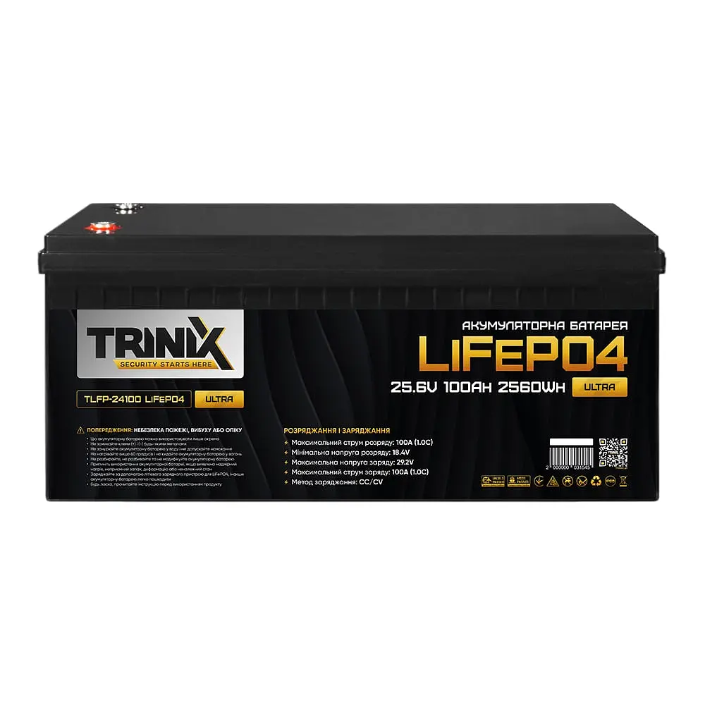 Акумуляторна батарея літій-залізо-фосфатна 25.6В 100А*год Trinix TLFP-24100 Ultra LiFePO4 з Bluetooth (Black) (44-00087) - фото 2