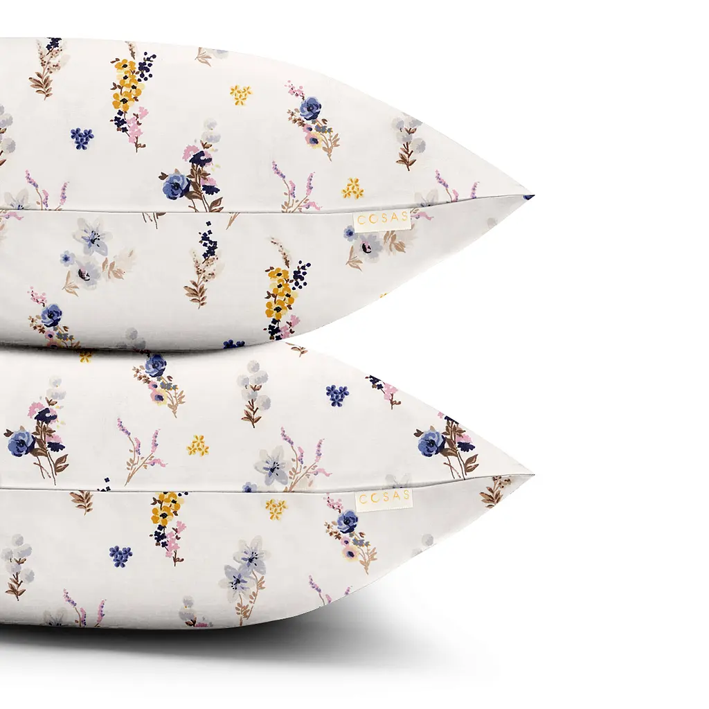 Комплект постільної білизни Cosas євро з простирадлом на резинці SUMMER GARDEN CS3 200 x 220 см (FlowersBavovna_El-95Aurora_200) - фото 4