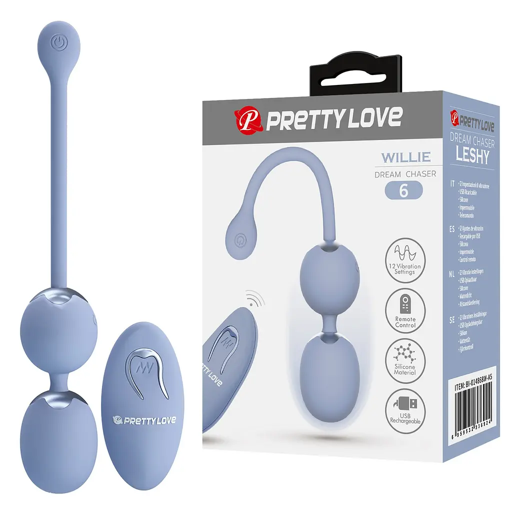 Вагінальні кульки Pretty Love Willie chaser 6, Blue, Wireless remote control PRETTY LOVE BI-014548W-A5 100023