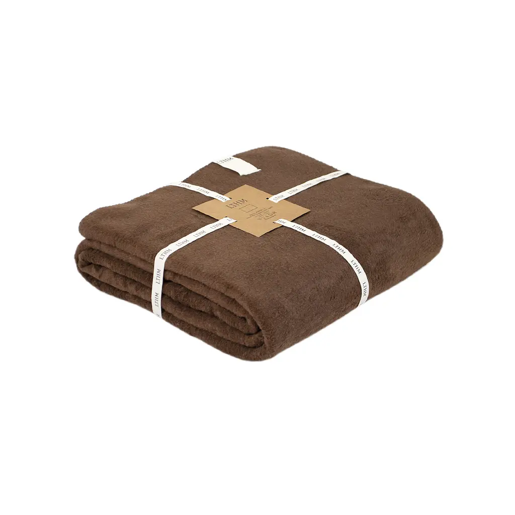 Плед Lotus Home - Infinity коричневый 200x220 - фото 6