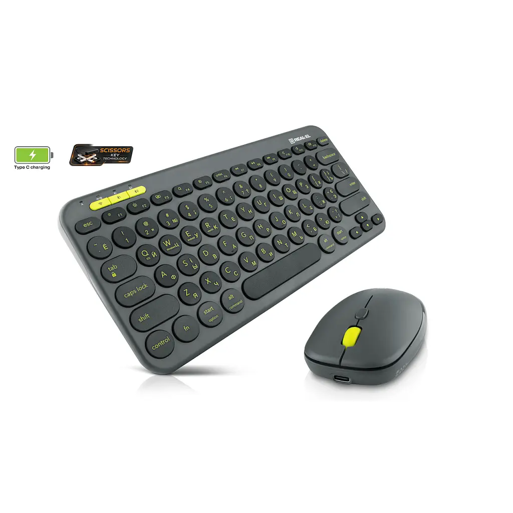 Комплект REAL-EL KIT-635W Wireless/Bluetooth Black (EL123100057) - фото 2