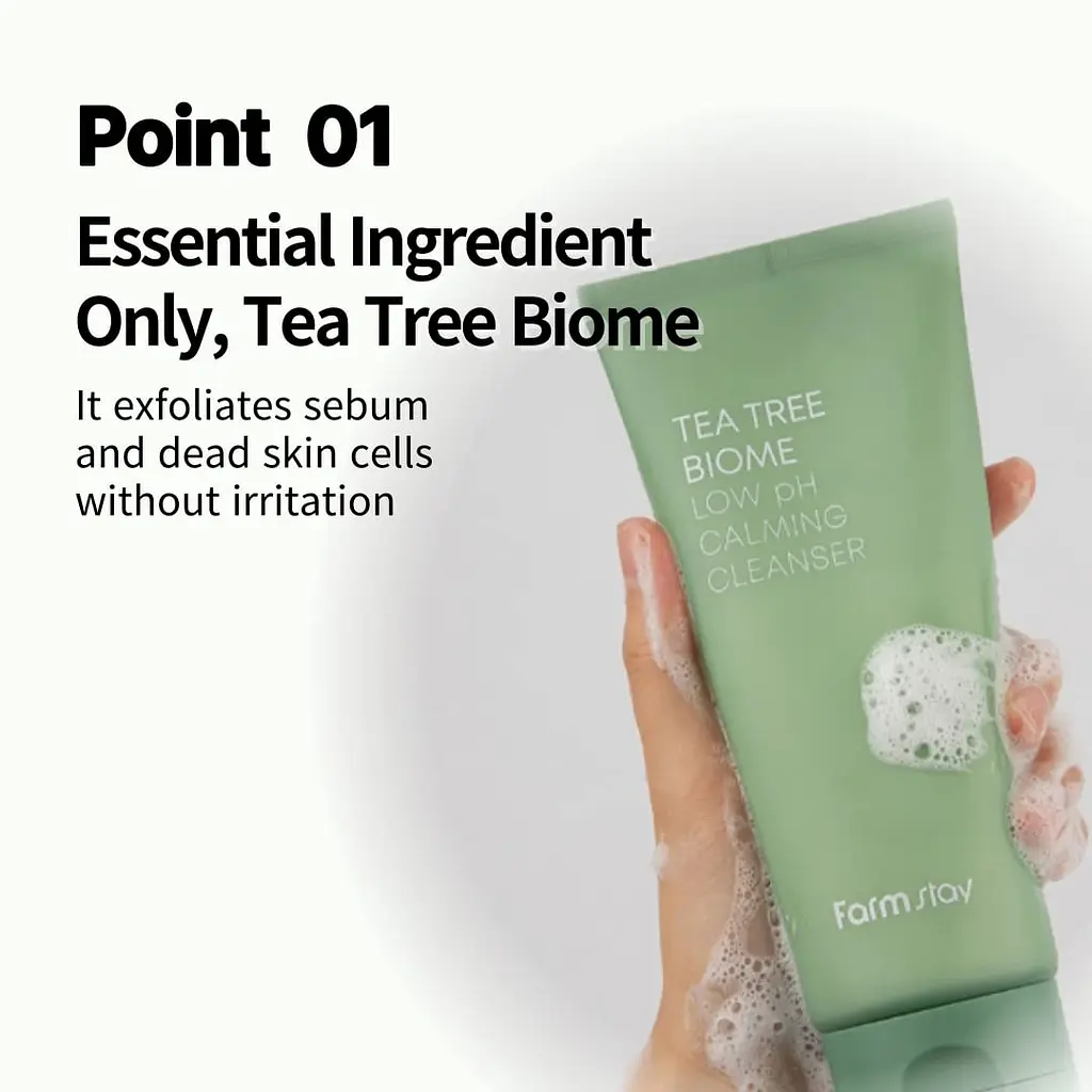 Пінка для вмивання FarmStay Tea Tree Biome Low pH Calming Clean 180 мл - фото 3