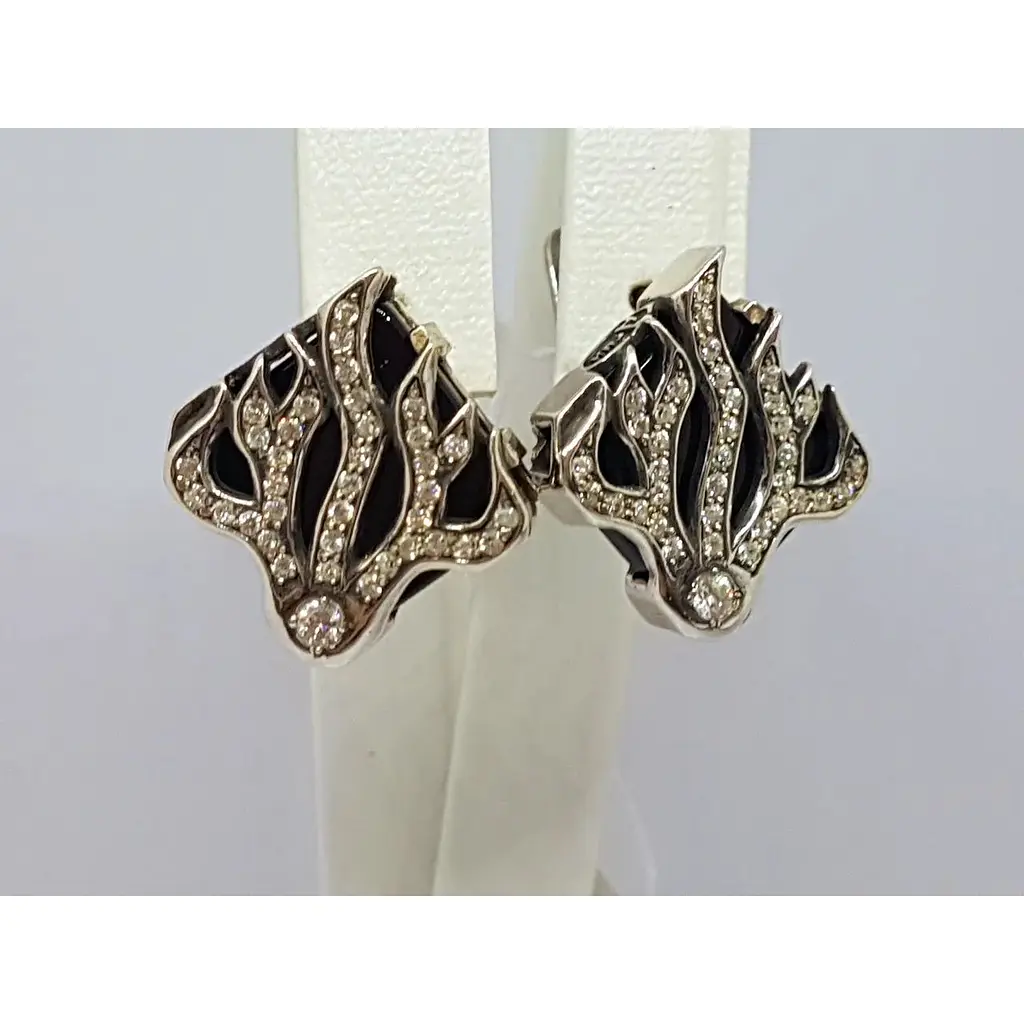 Срібні сережки Агні Вогонь з оніксом. 2402 - фото 4