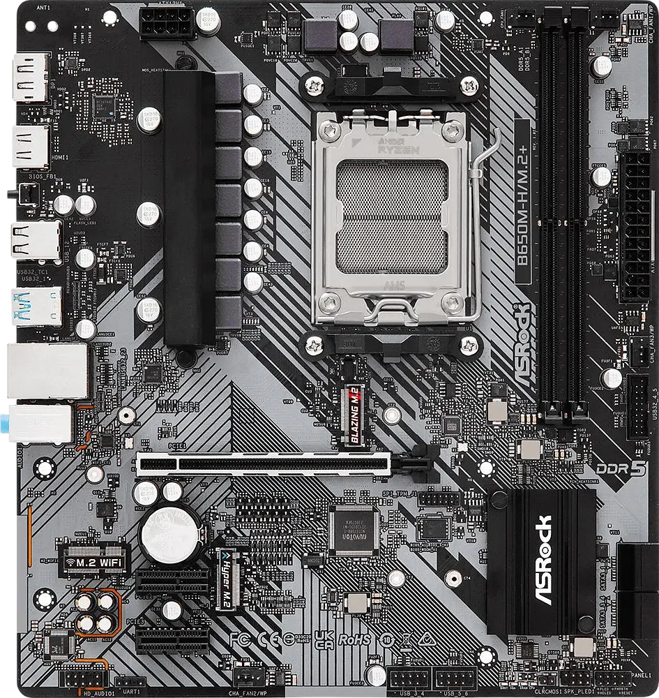 Материнська плата ASRock B650M-H/M.2+ Socket AM5 (B650M-H/M.2+) Б/В - фото 2