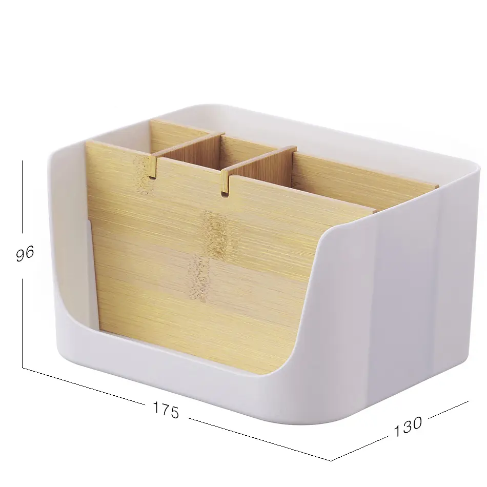 Органайзер для мелочей МВМ My Home Scandinavia 17х13.5х9.5 см белый (FH-44 WHITE/WOOD) - фото 2