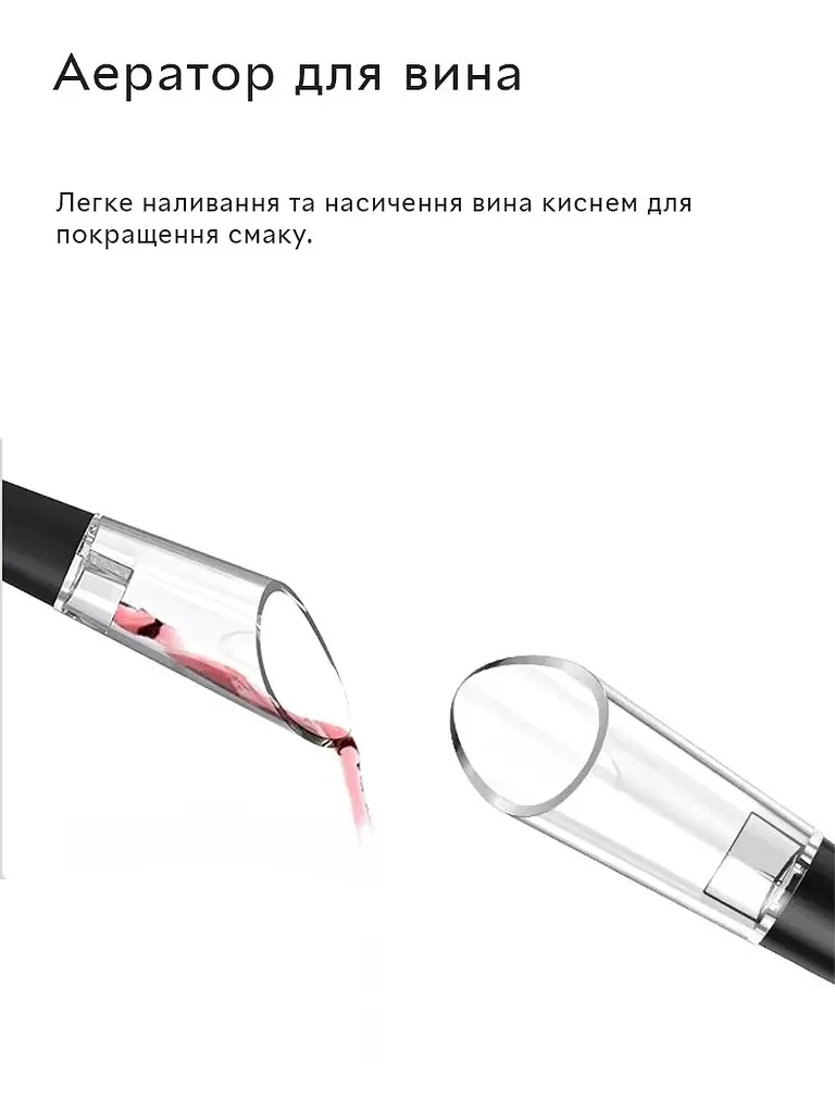 Электрический автоматический штопор для вина 3 в 1 Semi на батарейках Black - фото 5