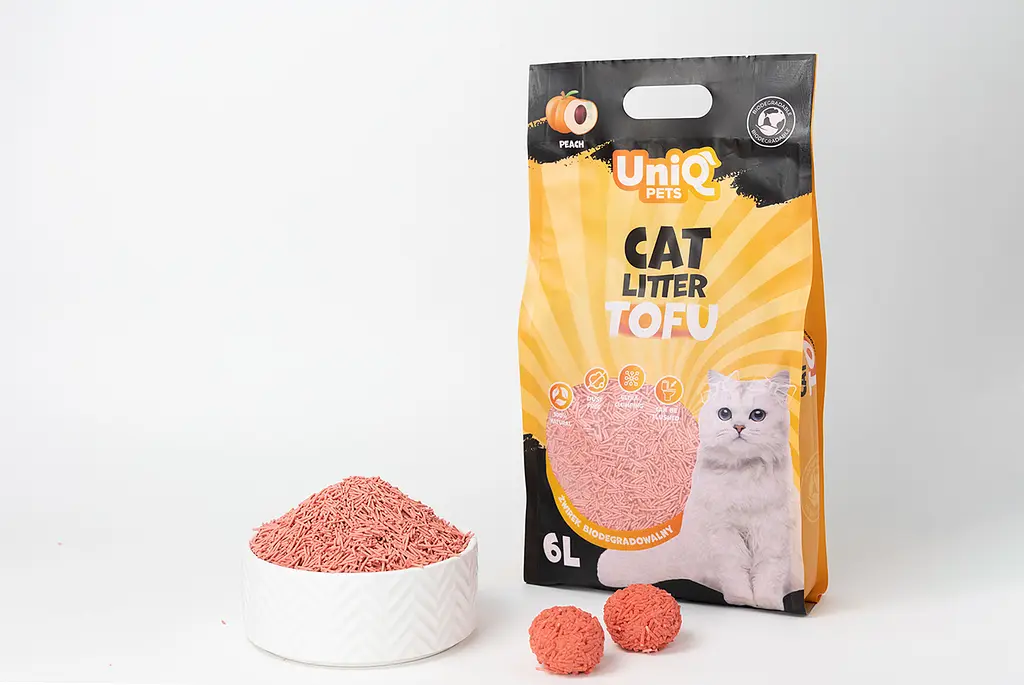 Біорозкладний наповнювач для котячих туалетів UniQ PETS Cat Litter Tofu Peach 2.5 кг - фото 2