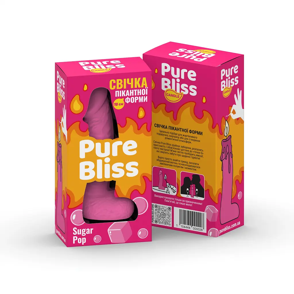 Свічка член Pure Bliss Sugar Pop Pink, 18 см - фото 7