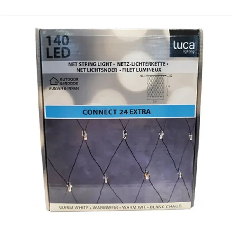 Гірлянда Luca Lighting сітка чорна 2х2 м теплий білий (8711473759860) - фото 4