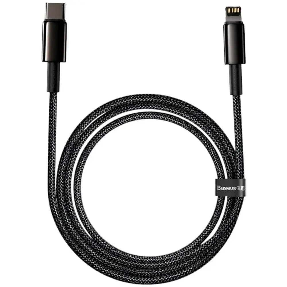 Кабель Baseus Tungsten Gold USB-C to Lightning 2m Black (CATLWJ-A01) [82115] - фото 2