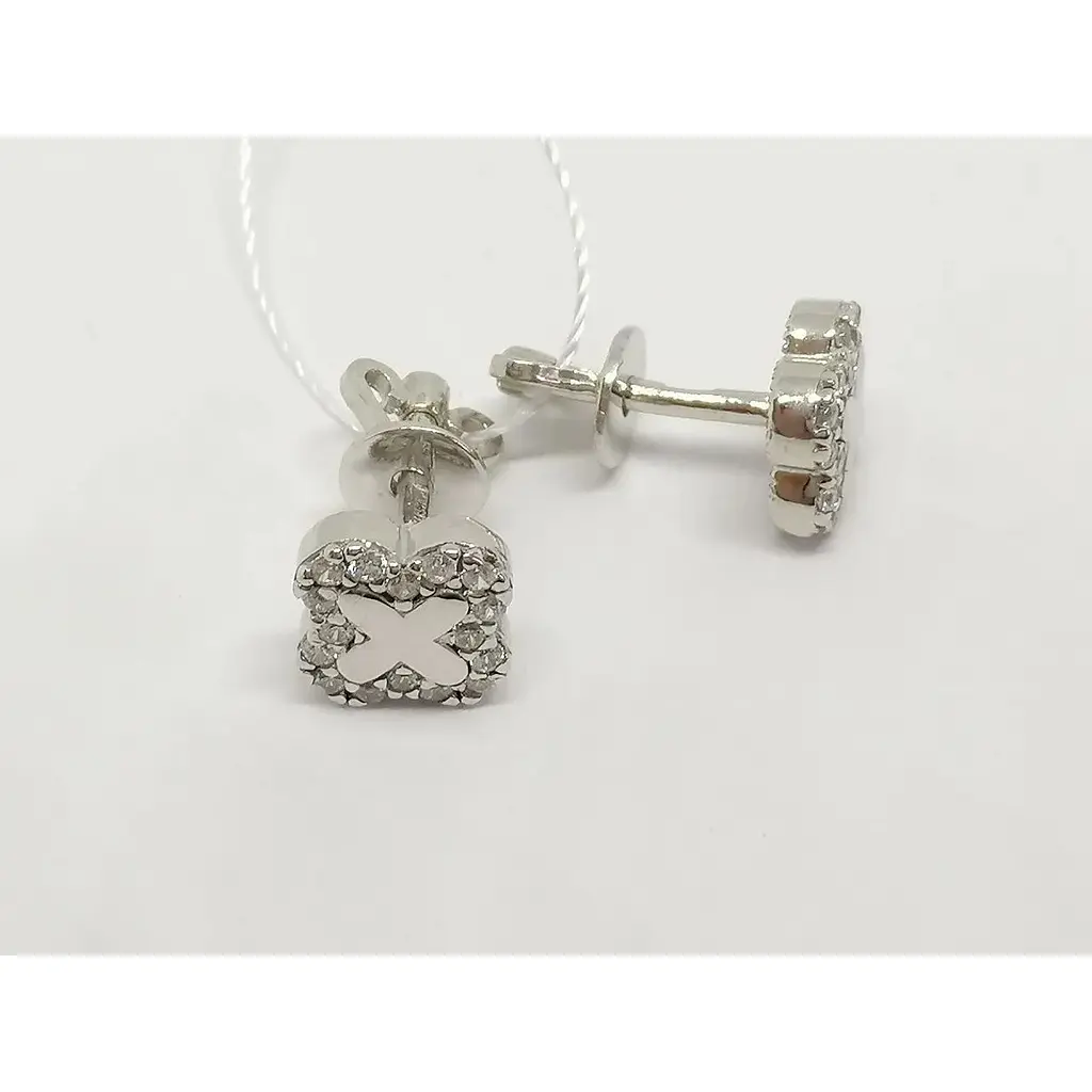 Золотые серьги-пуссеты Империя золота с фианитами. СП1167БИ - фото 2