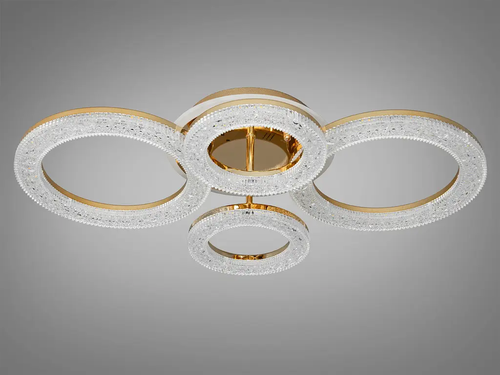 Люстра стельова LED Diasha 2203/2+2G, 75W, 3200K-6500K, акрил, сучасний стиль, з пультом, для дому - фото 4