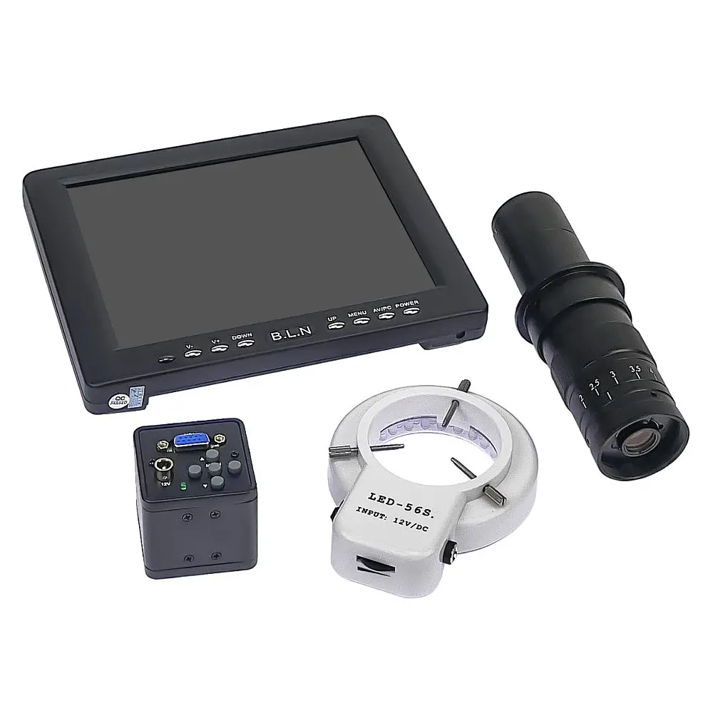 Цифровий мікроскоп з монітором 8" та штативом Kaisi 45A-BD LED (підсвічування 5V, фокус 95 мм, кратність збільшення 12X/77X) - фото 4