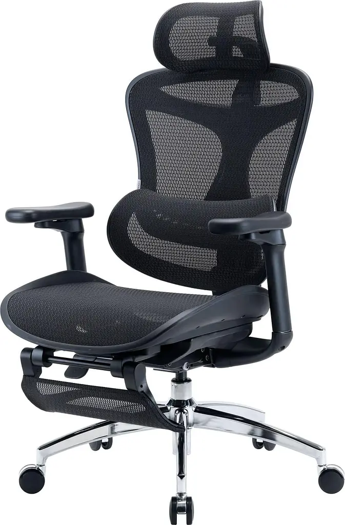 Офісне крісло Sihoo DORO C300L Mesh Black with footrest (DORO-C300L-A3-101-JT) - фото 4