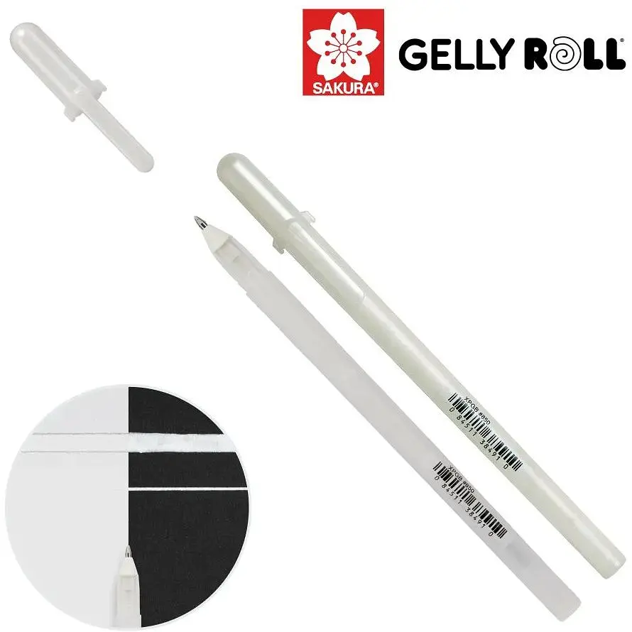 Ручка гелевая Sakura Glaze 3D-Roller Белый - фото 2