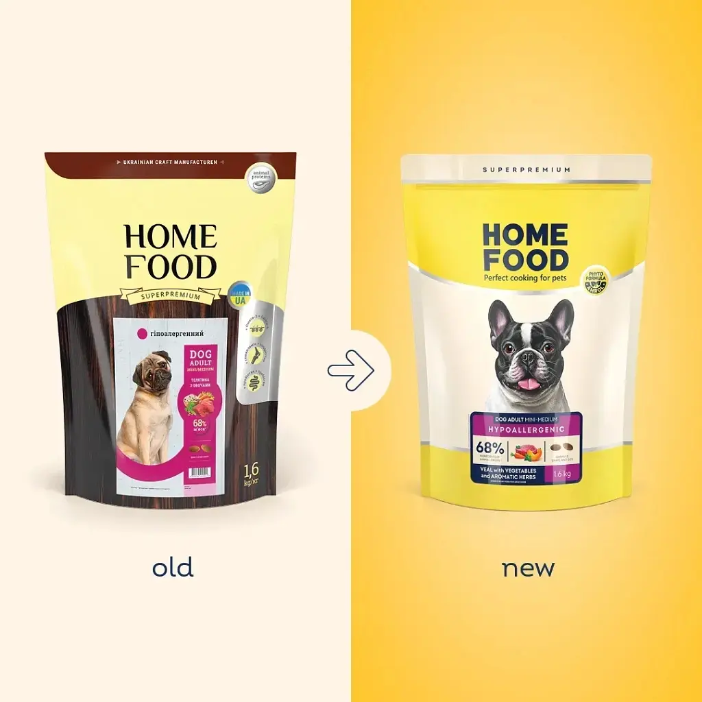 Сухий корм для собак Home Food ADULT MINI/MEDIUM Hypoallergenic з телятиною, овочами та духмяними травами 700 г (4820290090323) - фото 2