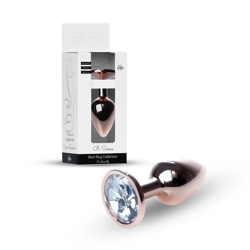 Анальна пробка з кристалом B-Series HeavyFun Plug-Jewellery, 7 см (прозорий) - фото 9