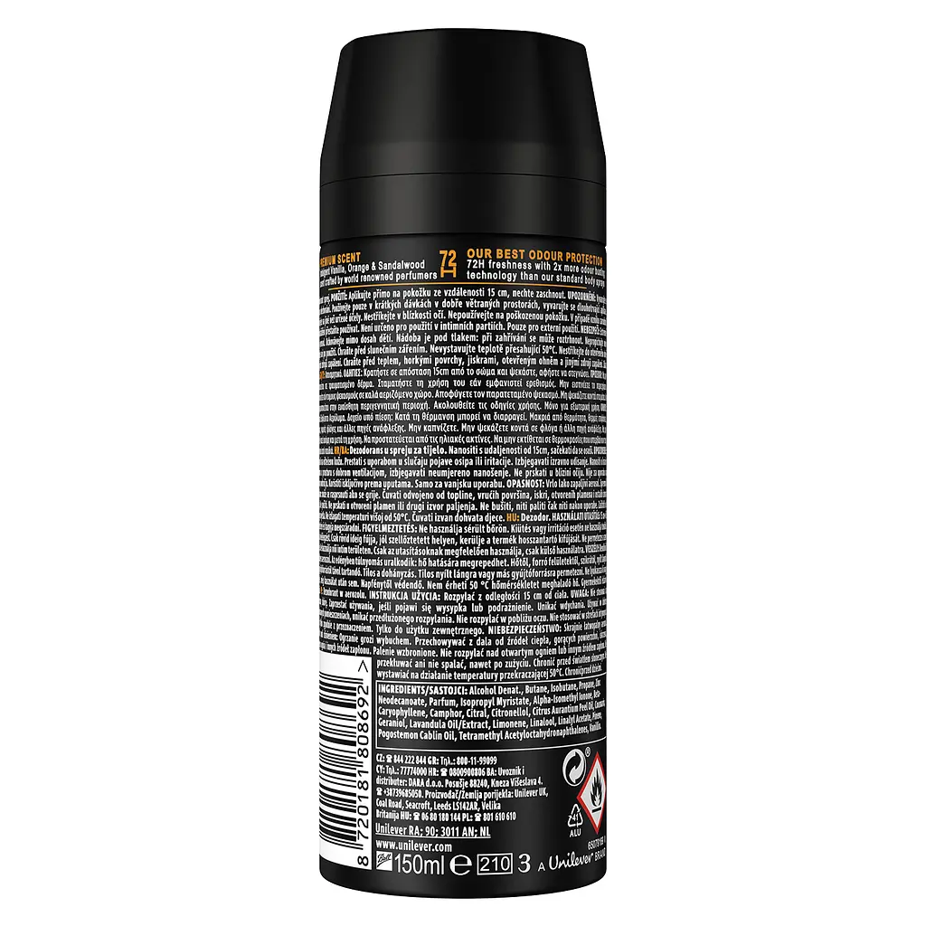 Дезодорант Axe аер файн фрагранс блек ванілла 72 год 150 мл - фото 2