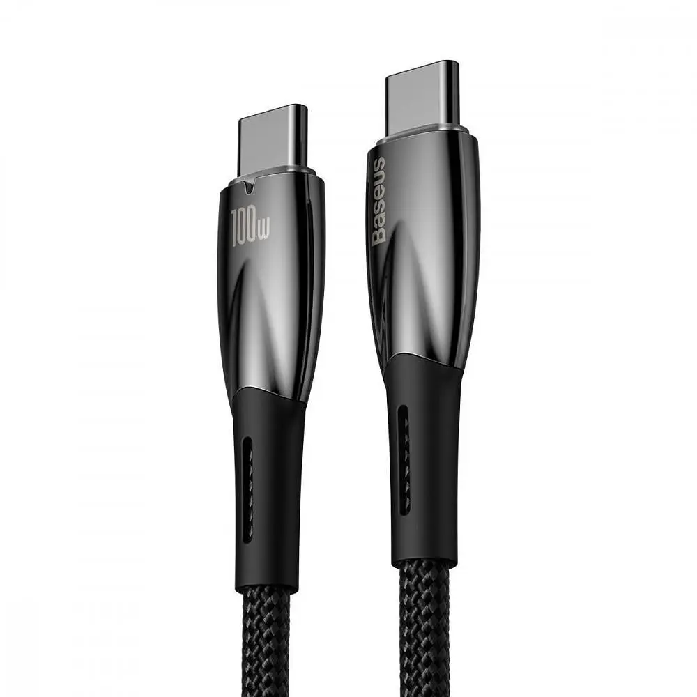 Кабель Baseus Glimmer Series Fast Charging Type-C to Type-C 100W (1m) black (CADH000701) - фото 5